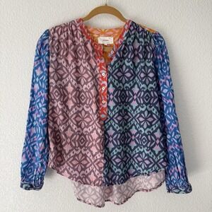 Xirena Huntley Top Small Multicolor Floral Fiesta Cotton Silk Boho Beach Indie